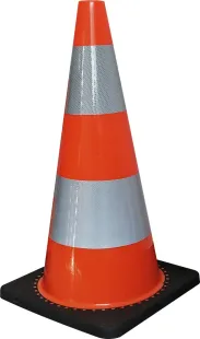 Pachołek drogowy 75cm U-23b | gumowy, 3,2 kg, odblaskowy